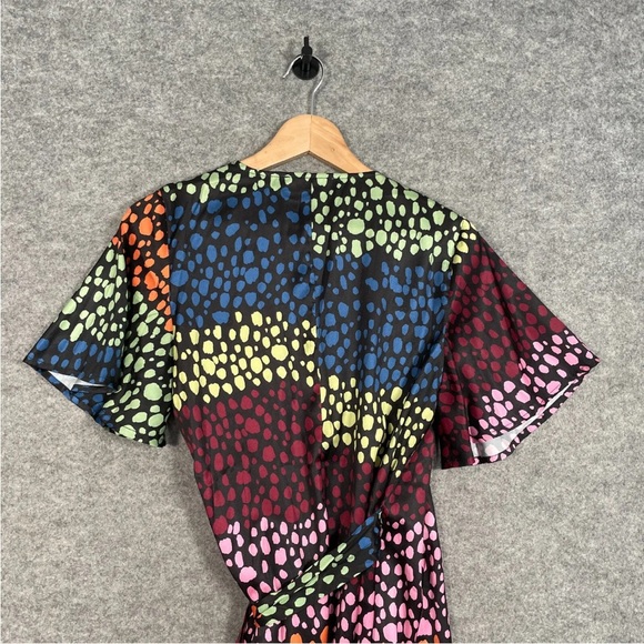 NEVER FULLY DRESSED Dress Size UK 10 Womens Contrast Leopard Wrap Mini Short - Picture 10 of 11